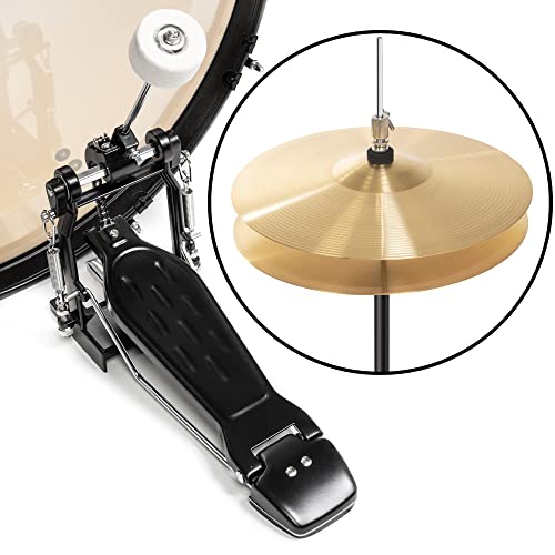 Blue 5-Piece Complete Drum Set with Cymbals, Stands, Stool, and Sticks H8772