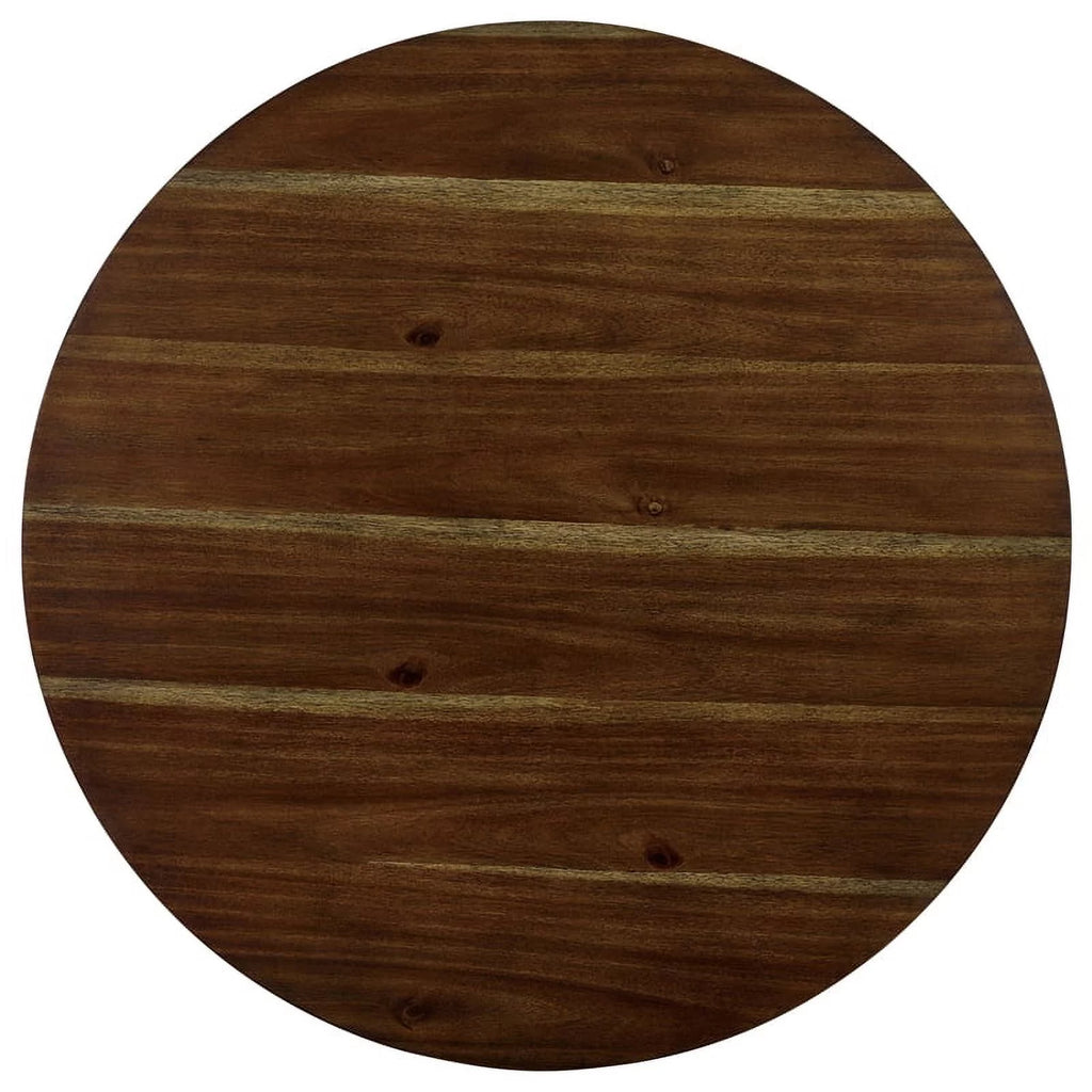 Wood 3-Piece Round Dining Table Set in Walnut P441