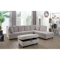 Gray Right Hand Facing Sectional with Ottoman V9348
