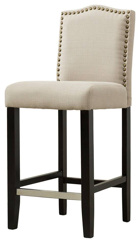Beige Upholstered Bar Stools Set of 2 F570