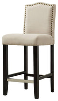 Beige Upholstered Bar Stools Set of 2 F570