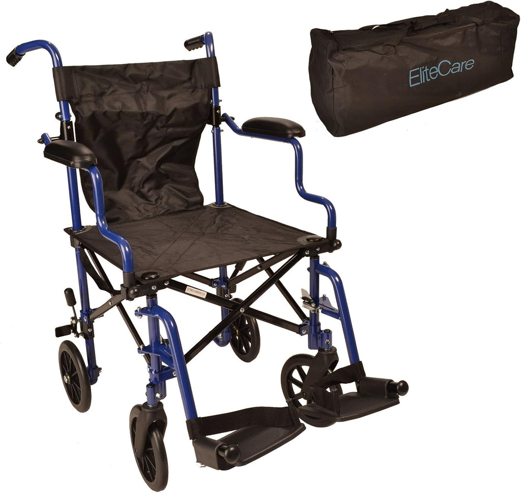 Super Lightweight Folding Travel Wheelchair with Height Adjustable Footrests L794934