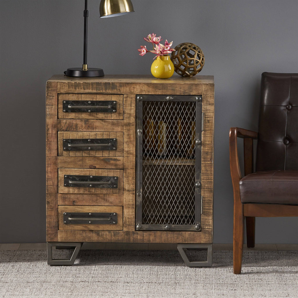 Mango Wood Cabinet with 4 Drawers C4457