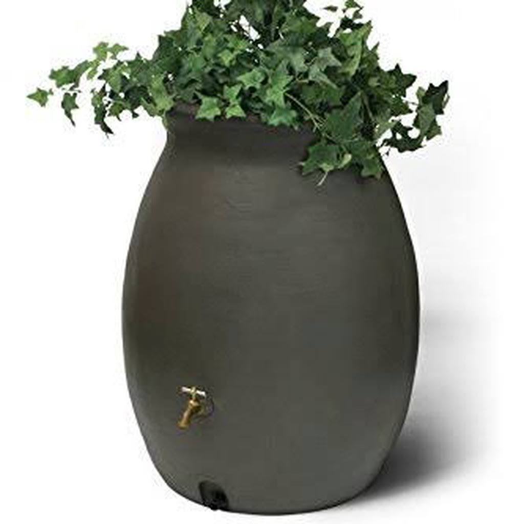 50 Gal Rain Barrel with Spigot Dark Brown U17286