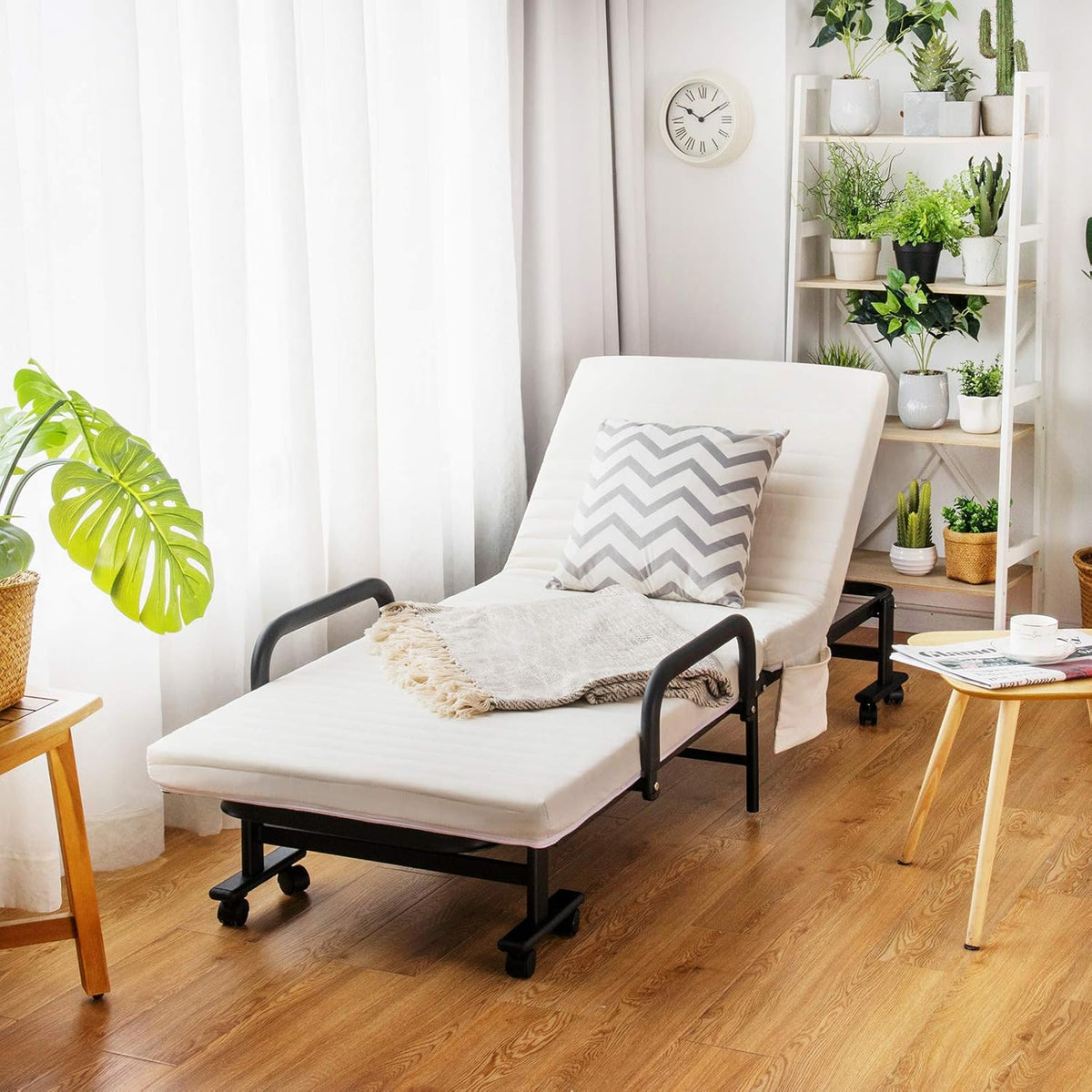 Folding Guest Bed Frame with Mattress C97645