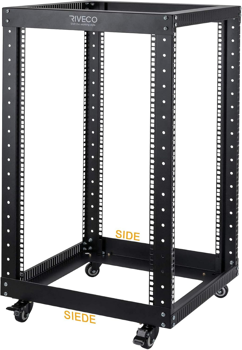18U Open Frame Server Rack with Brake Casters H704772