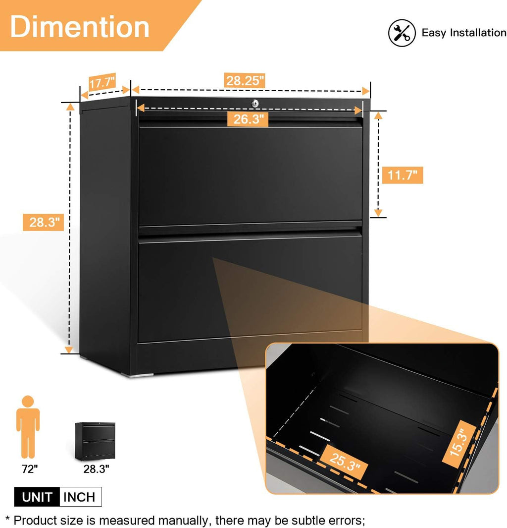 2 Drawer Metal File Cabinet with Lock C887
