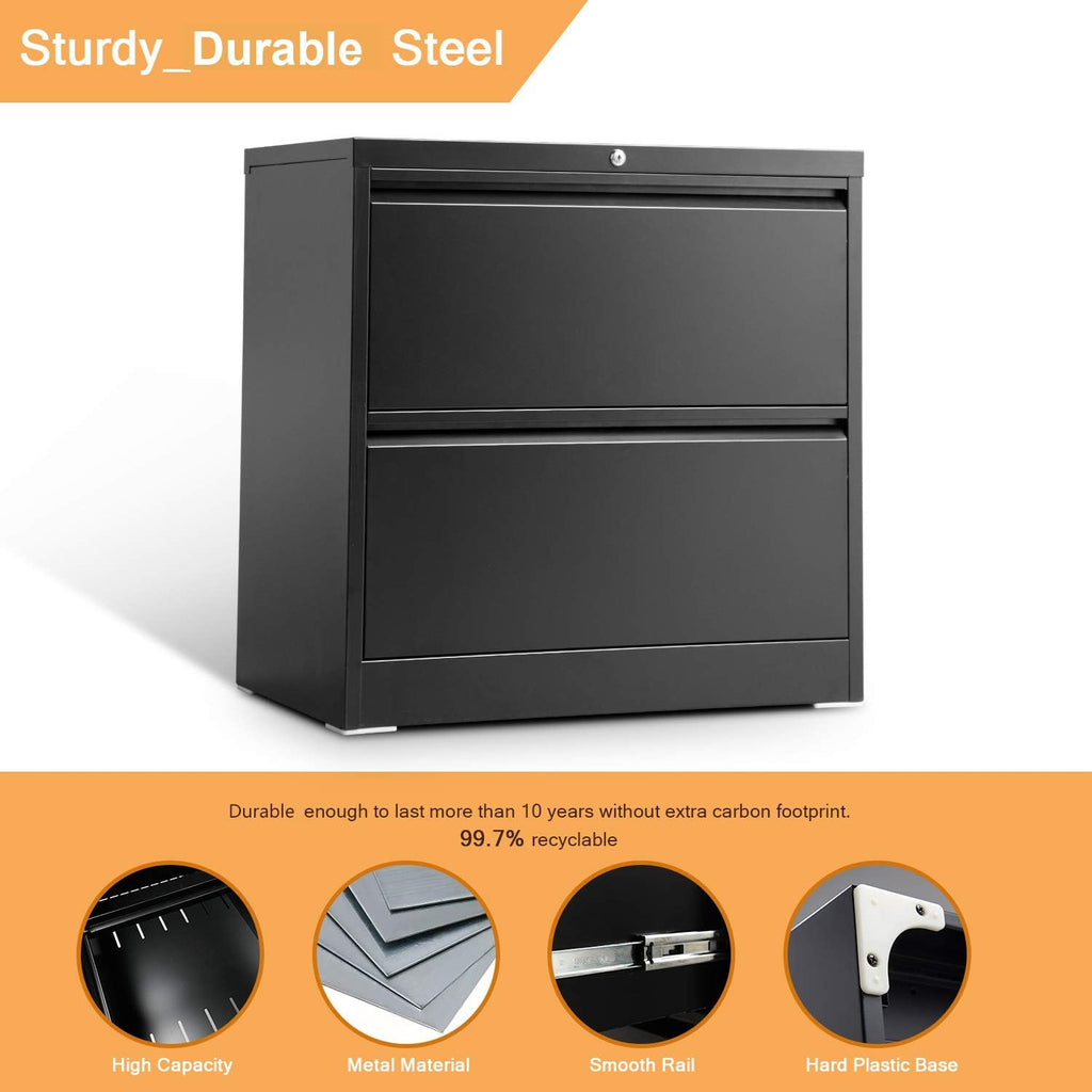 2 Drawer Metal File Cabinet with Lock C887
