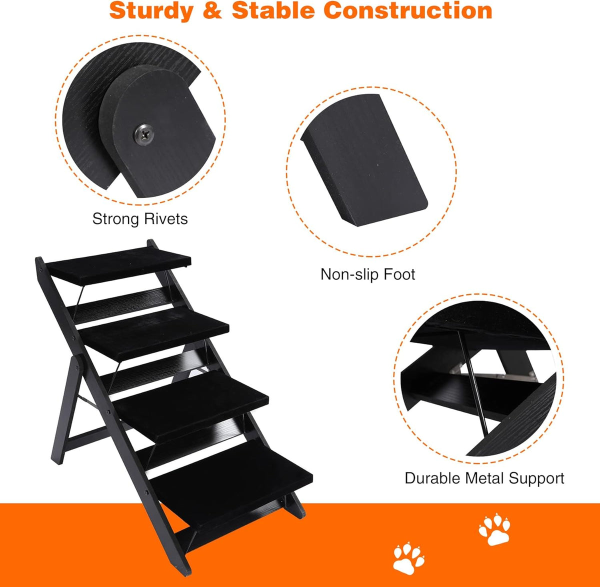Wooden 2-in-1 Foldable Pet Steps, Pack of 2 L283