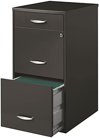 18 inch 3 Drawer Metal File Cabinet Charcoal V28858