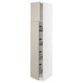 White High Cabinet with Wire Baskets J883