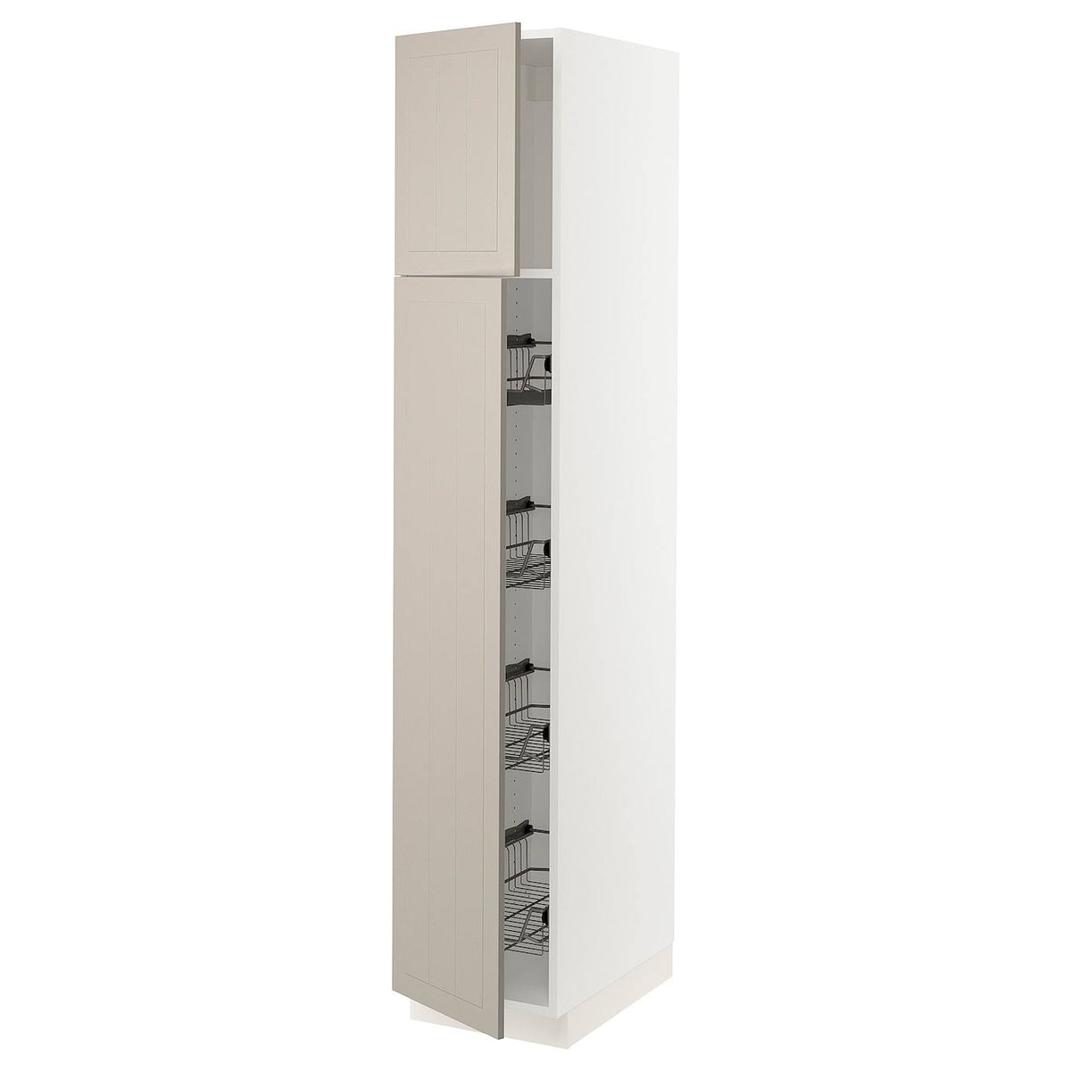 White High Cabinet with Wire Baskets J883
