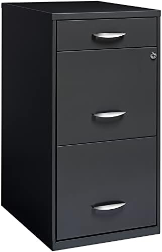 18 inch 3 Drawer Metal File Cabinet Charcoal V28858