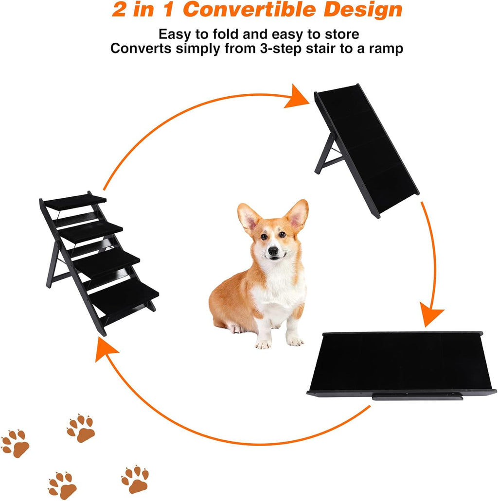 Wooden 2-in-1 Foldable Pet Steps, Pack of 2 L283