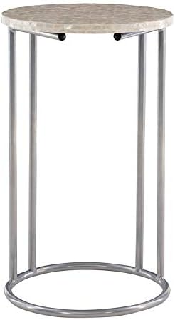 Silver Metal Accent C Table E998