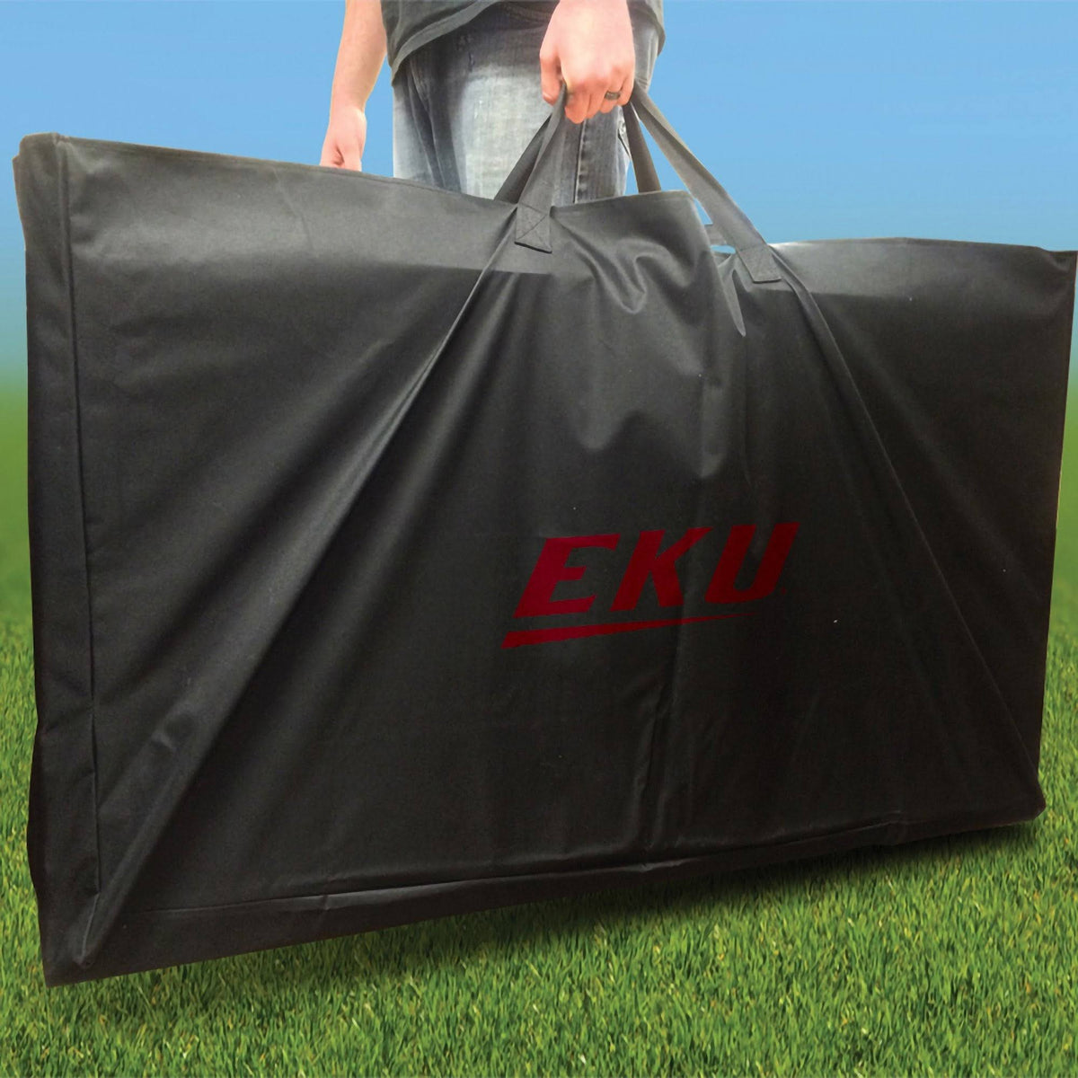 Stained Pyramid Cornhole Board Set with 8 Team Logo Bags W404
