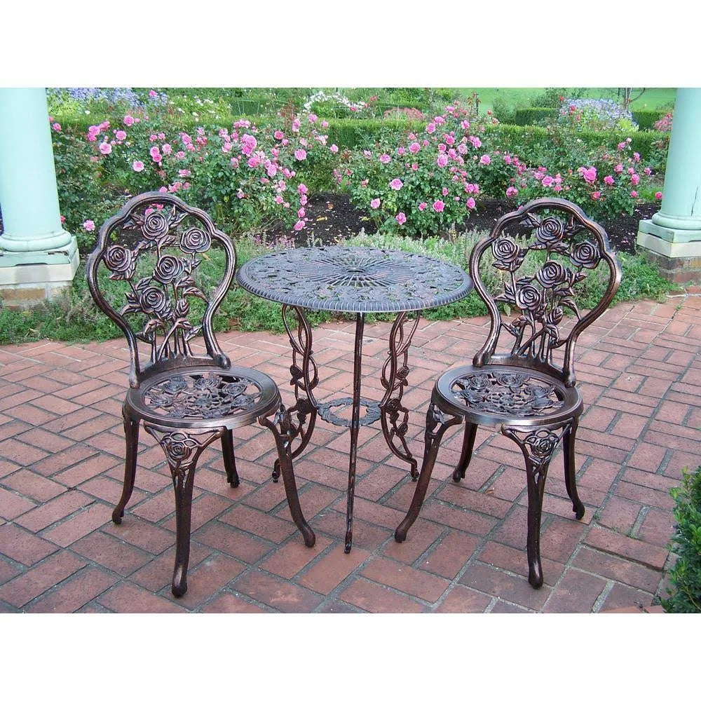 3-Piece Cast Metal Bistro Set with 2 Chairs J62777