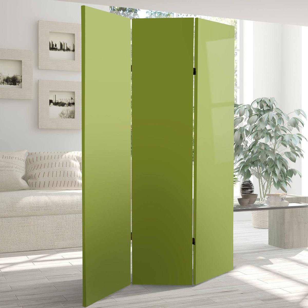 6 ft. Tall Double Sided Canvas Room Divider A95757