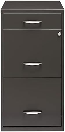18 inch 3 Drawer Metal File Cabinet Charcoal V28858