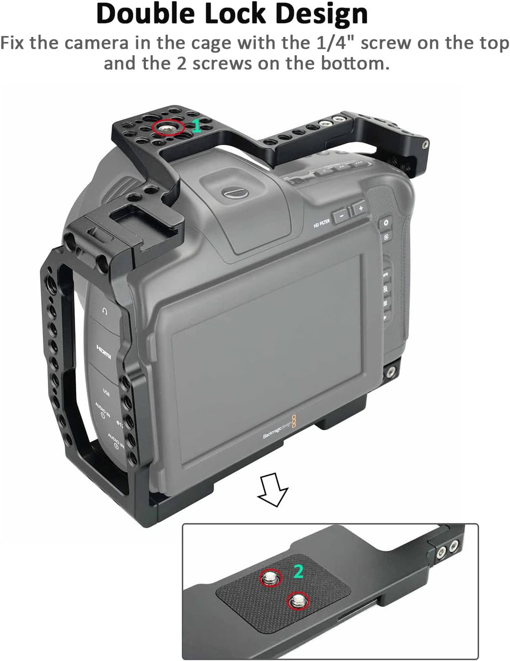 Camera Full Cage with NATO Rail, NATO Top Handle, T5 SSD Mount L3230