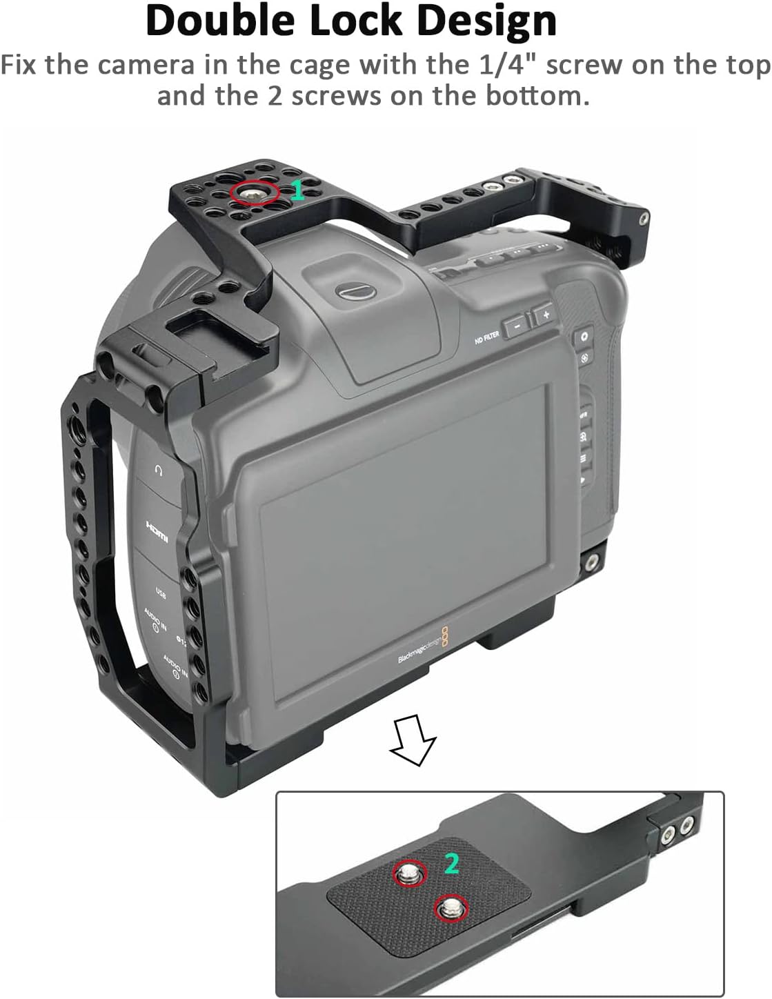 Camera Full Cage with NATO Rail, NATO Top Handle, T5 SSD Mount L3230