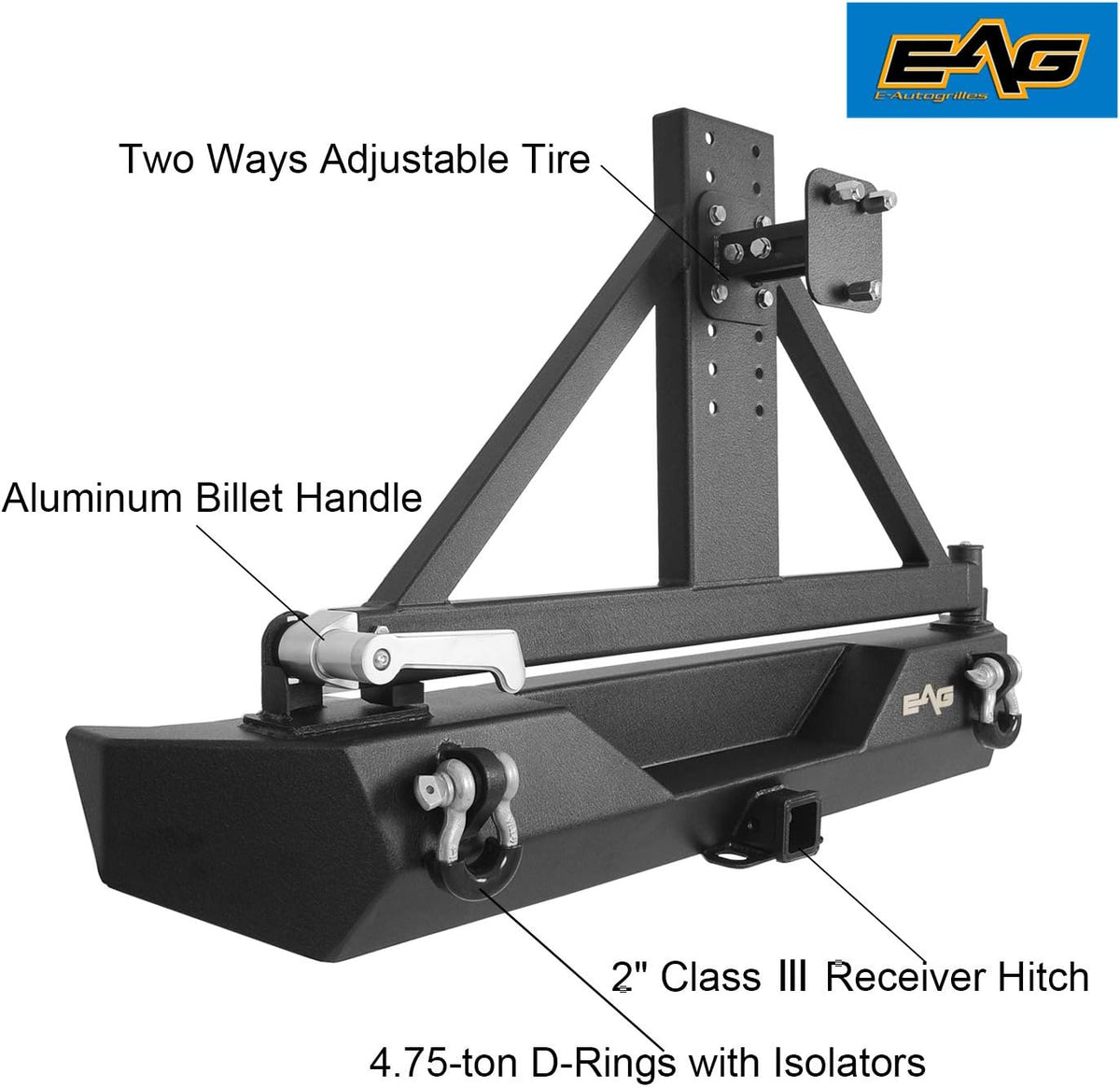 Heavy Duty Front and Rear Bumper with Tire Carrier Combo E36909