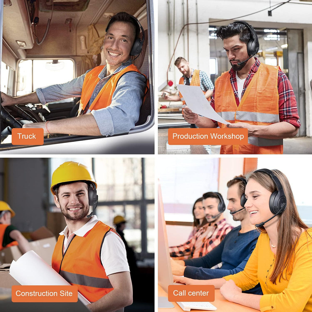 Noise Canceling Trucker Bluetooth Headset with Microphone X551429