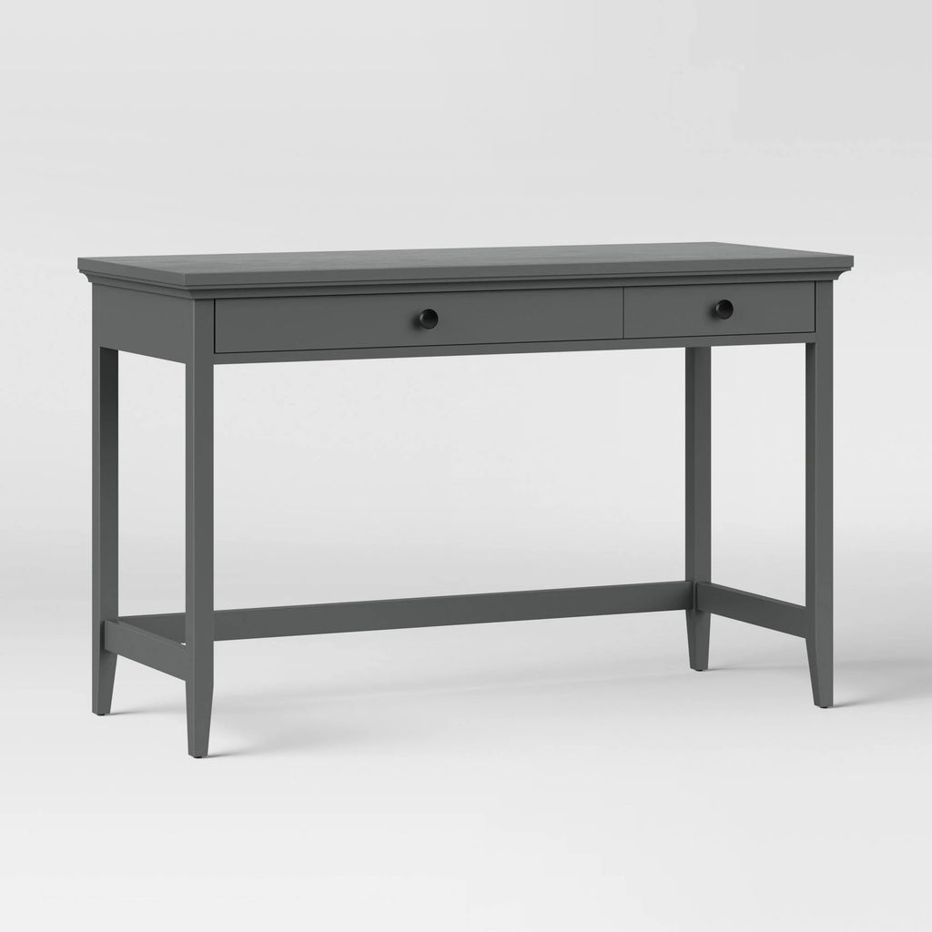 Gray Wood Writing Desk with Drawers X51355