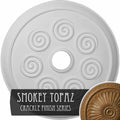 Spiral Ceiling Medallion Hand-Painted Smokey Topaz Crackle H54110