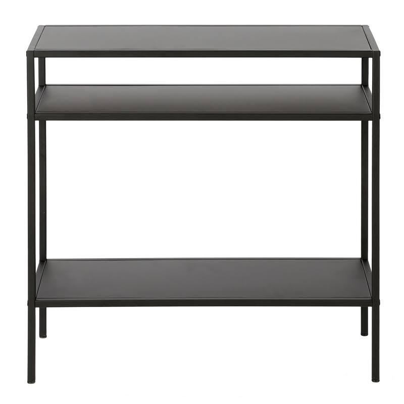 Blackened Bronze Side Table with Metal Shelves W373