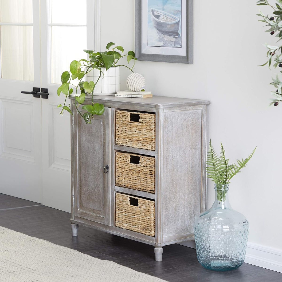 Wood Basket Cabinet Z1958