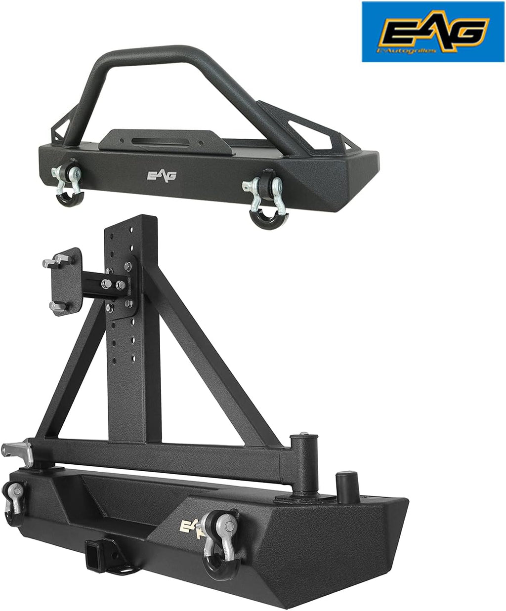 Heavy Duty Front and Rear Bumper with Tire Carrier Combo E36909