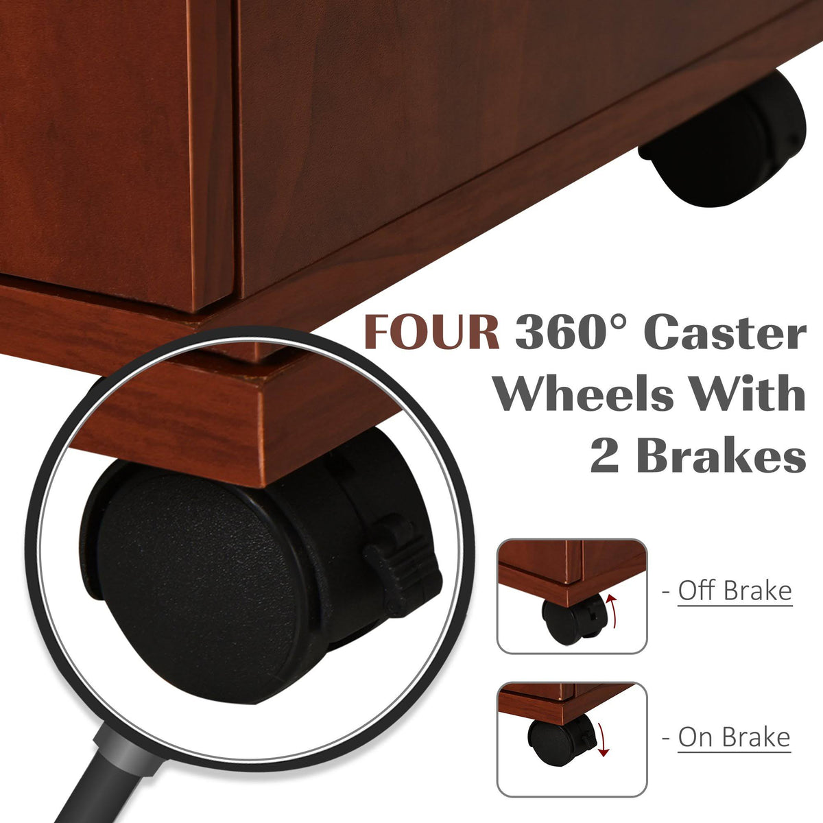 Printer Stand with Casters Mobile File Cabinet E76456