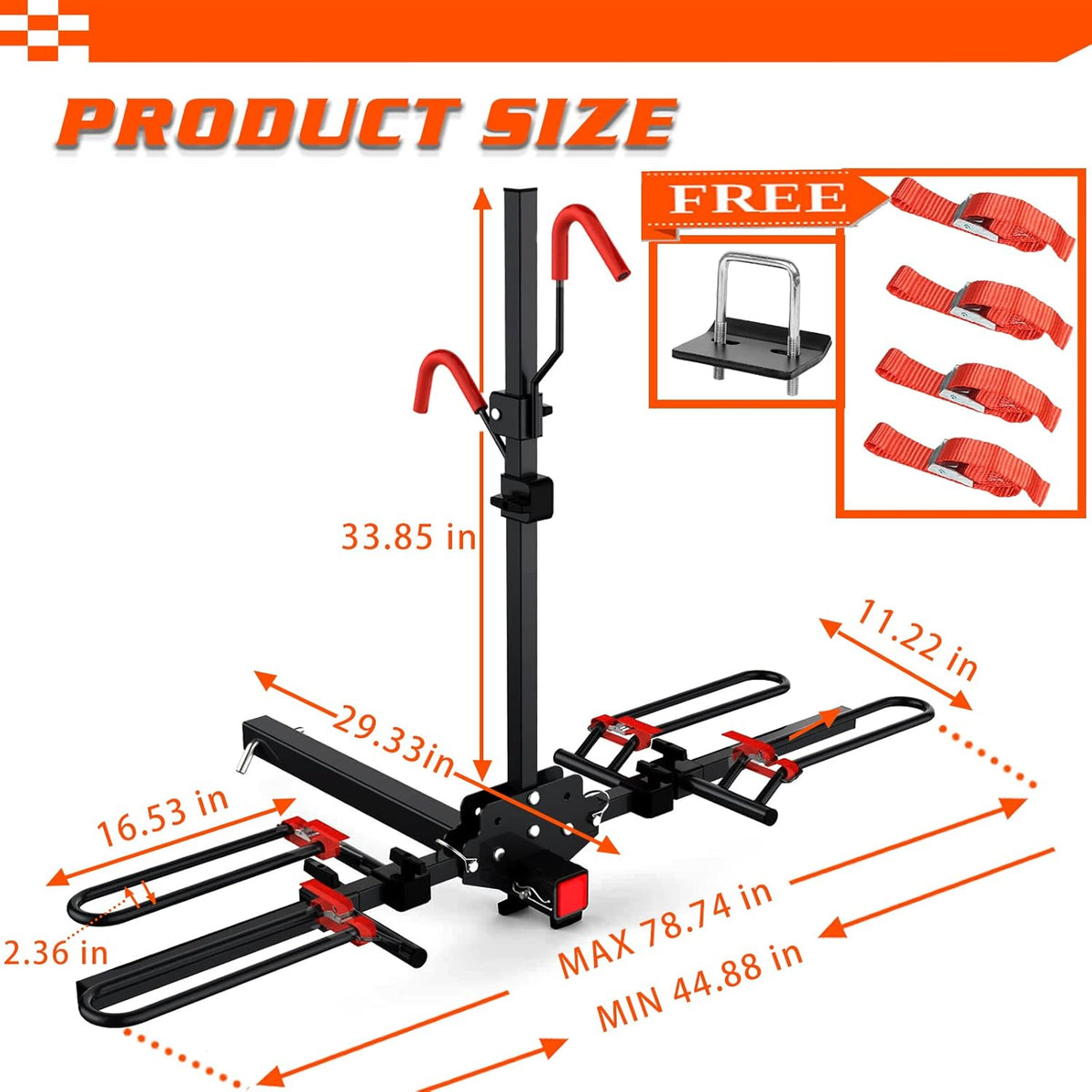 2-Bike Hitch Mounted Bike Rack R980828