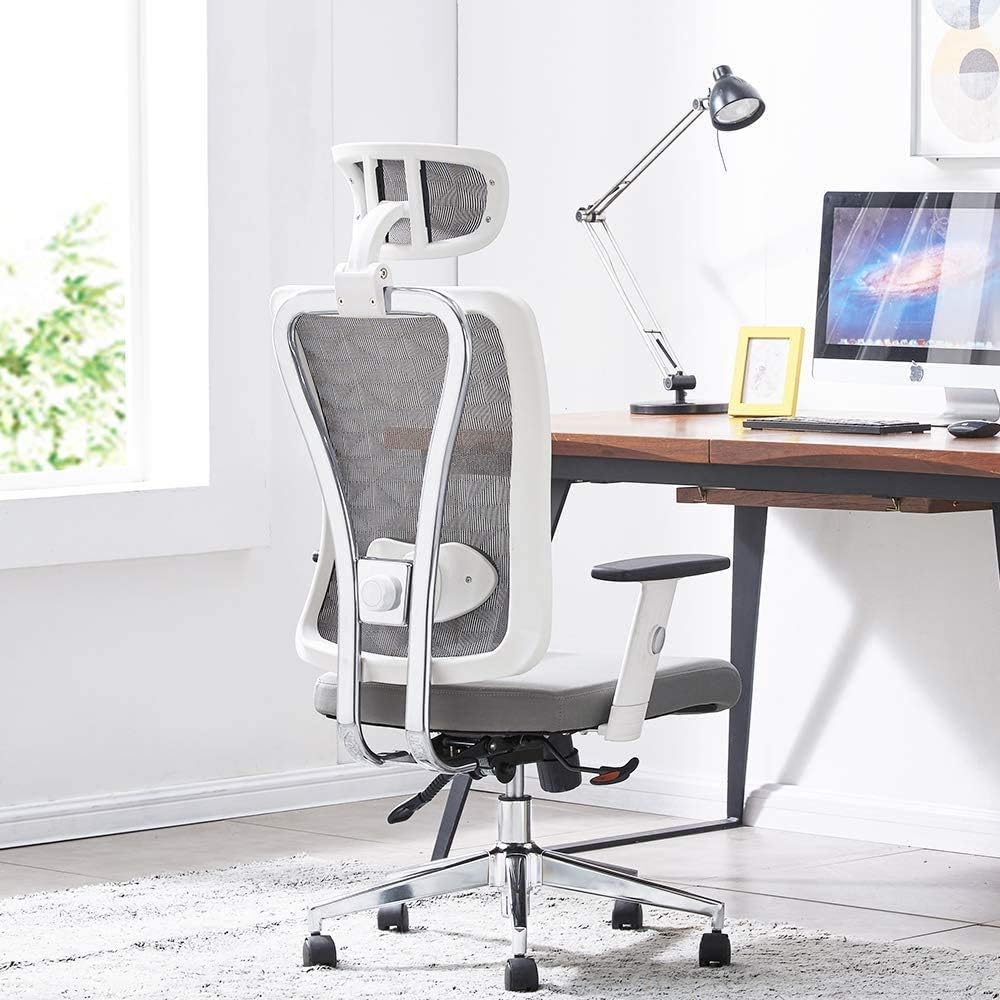 Black Mesh Ergonomic Office Chair with Lumbar Support and Headrest I561