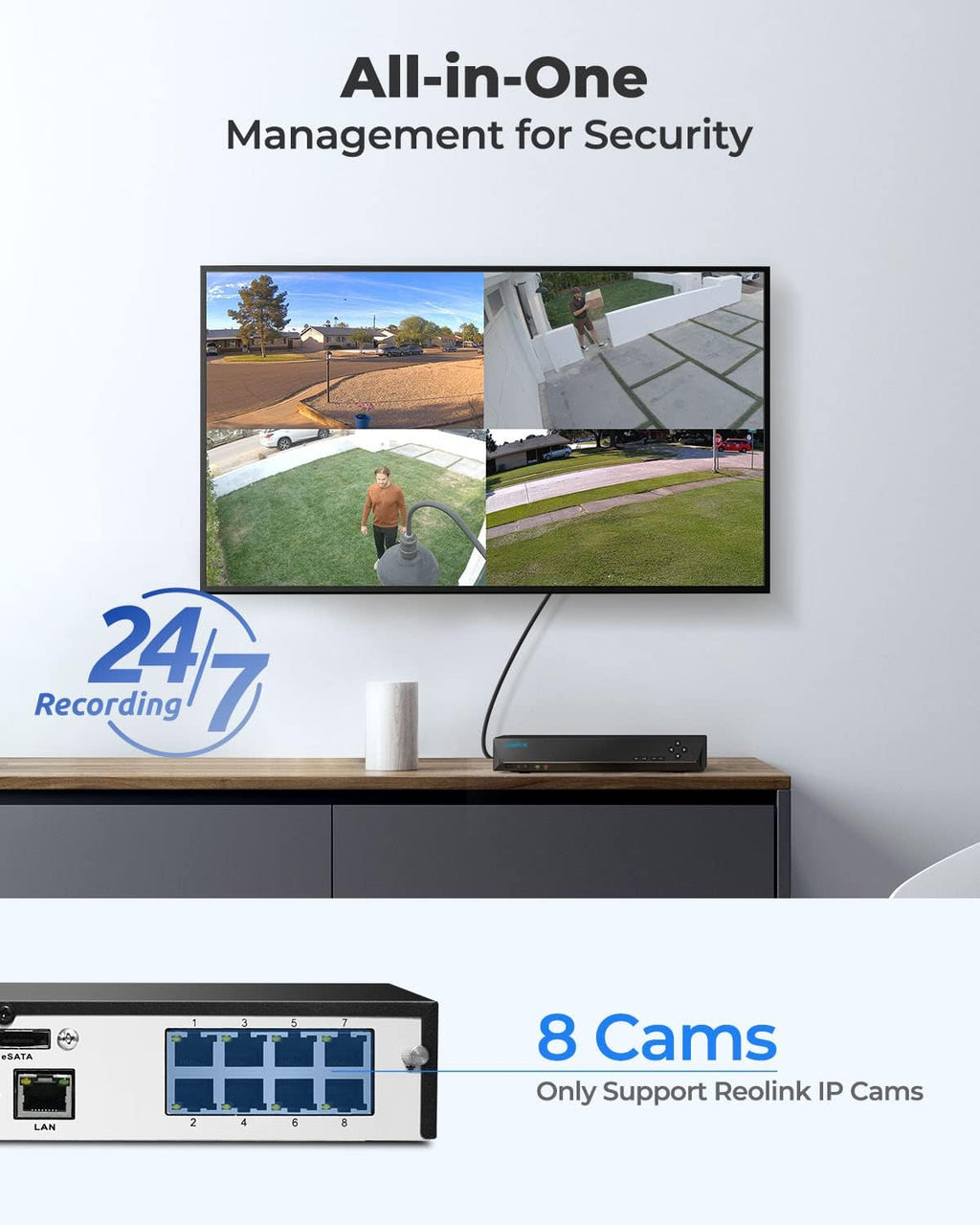 4K 8 Channel Network Video Recorder with 2TB Hard Drive V860
