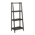 Espresso 4 Shelf Solid Wood Ladder Bookcase Q771