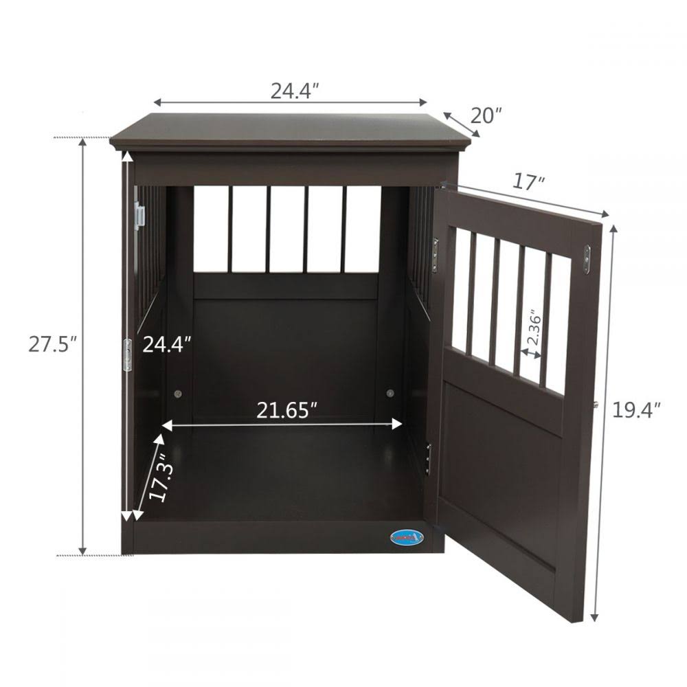 Brown Wooden Pet Crate End Table T978