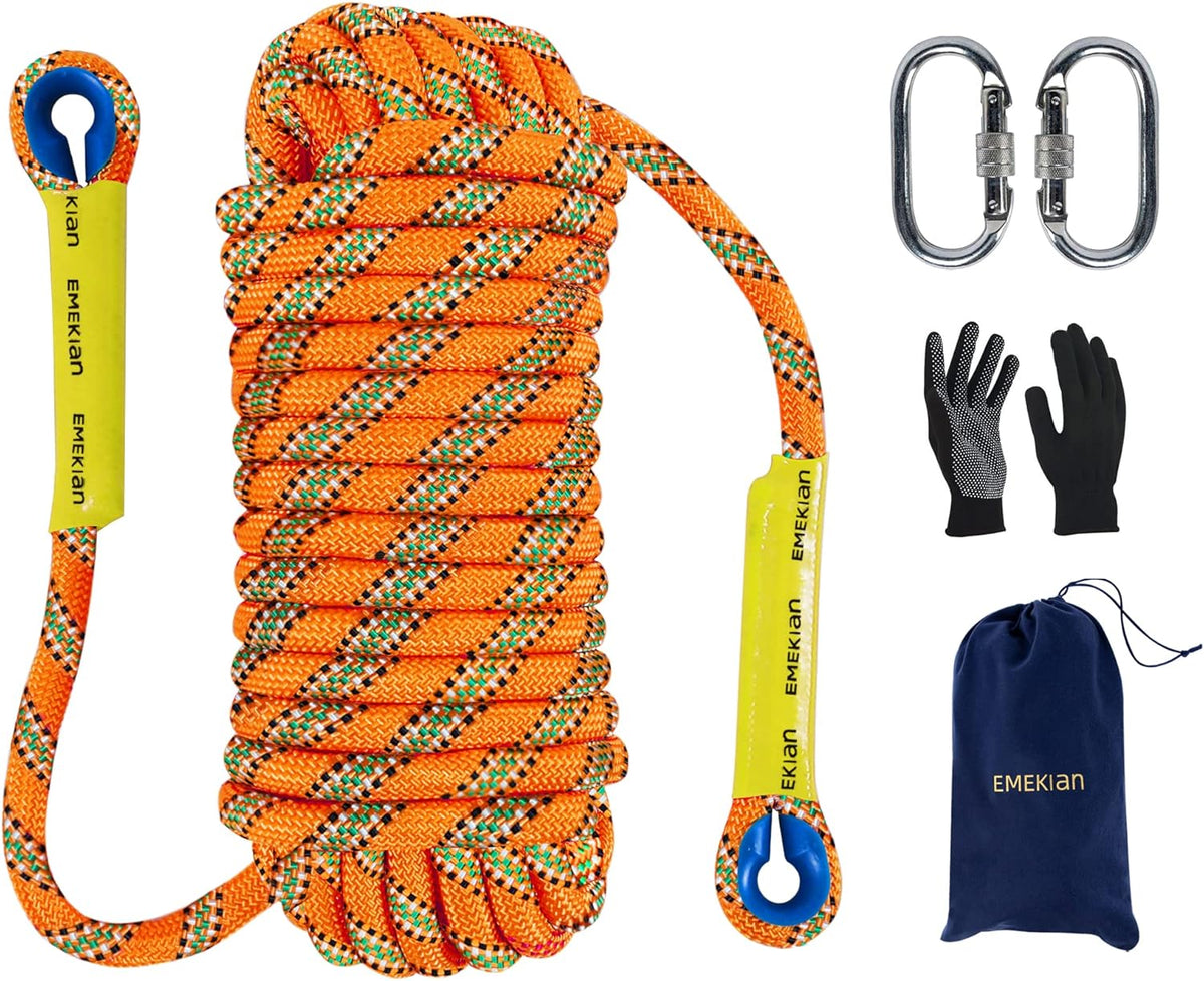 10mm 10M Static Climbing Rope with Non-Slip Gloves N183