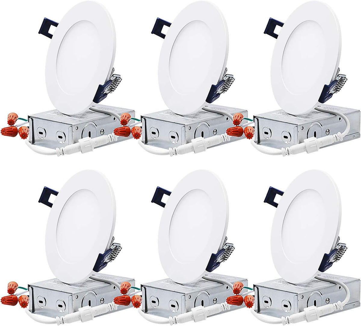4 Inch Selectable Dimmable Ultra-Thin LED Recessed Light, Pack of 6 V509