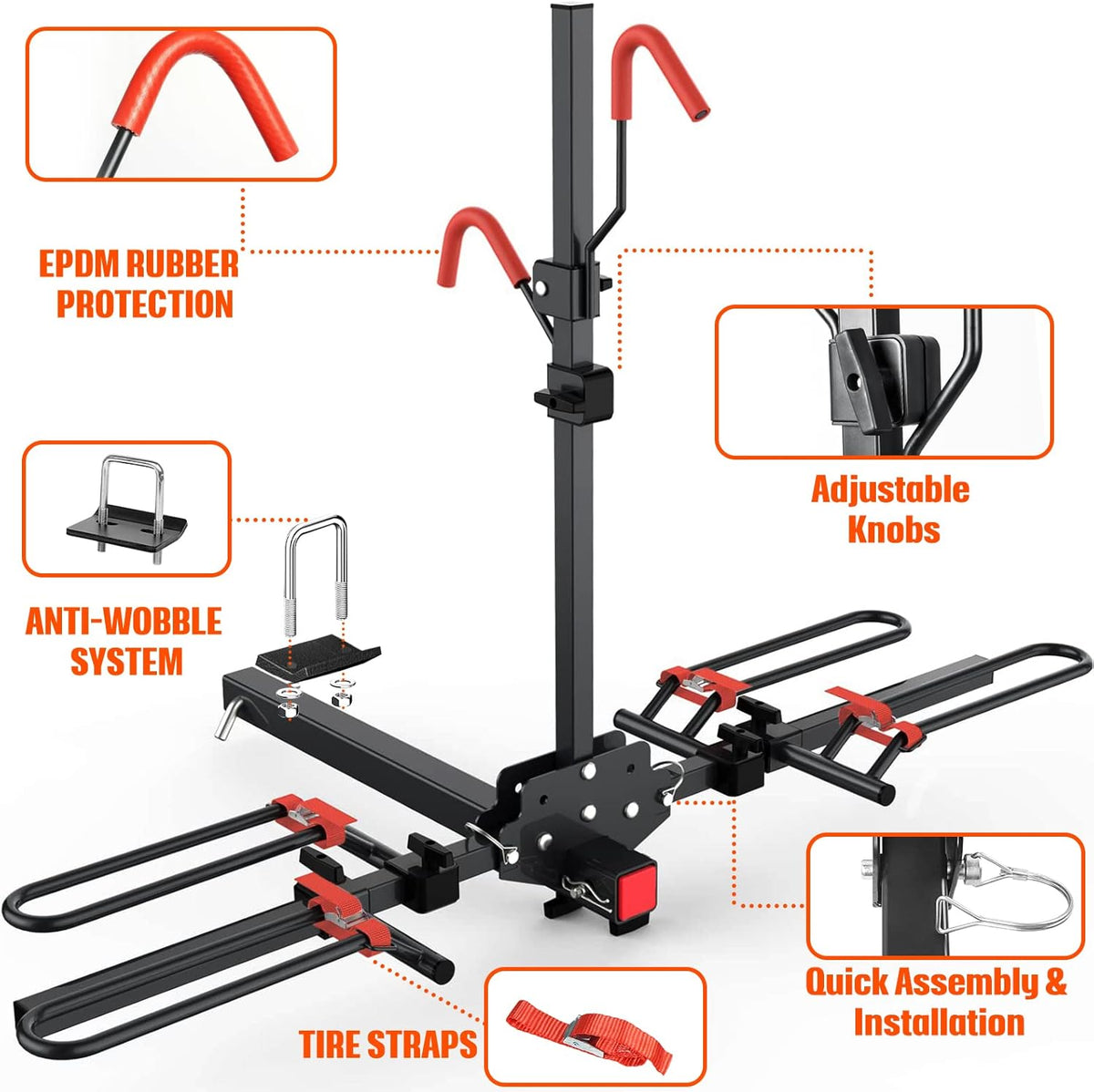 2-Bike Hitch Mounted Bike Rack R980828