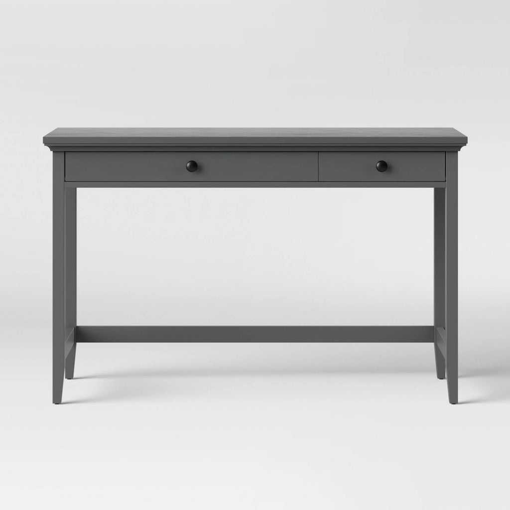 Gray Wood Writing Desk with Drawers X51355