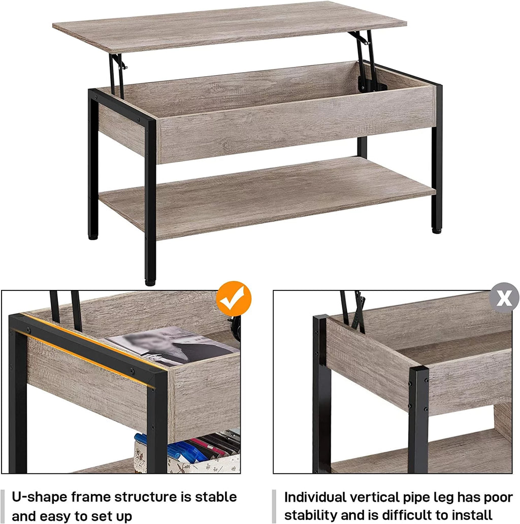 41 in Lift Top Coffee Table with Hidden Storage Compartment J940340