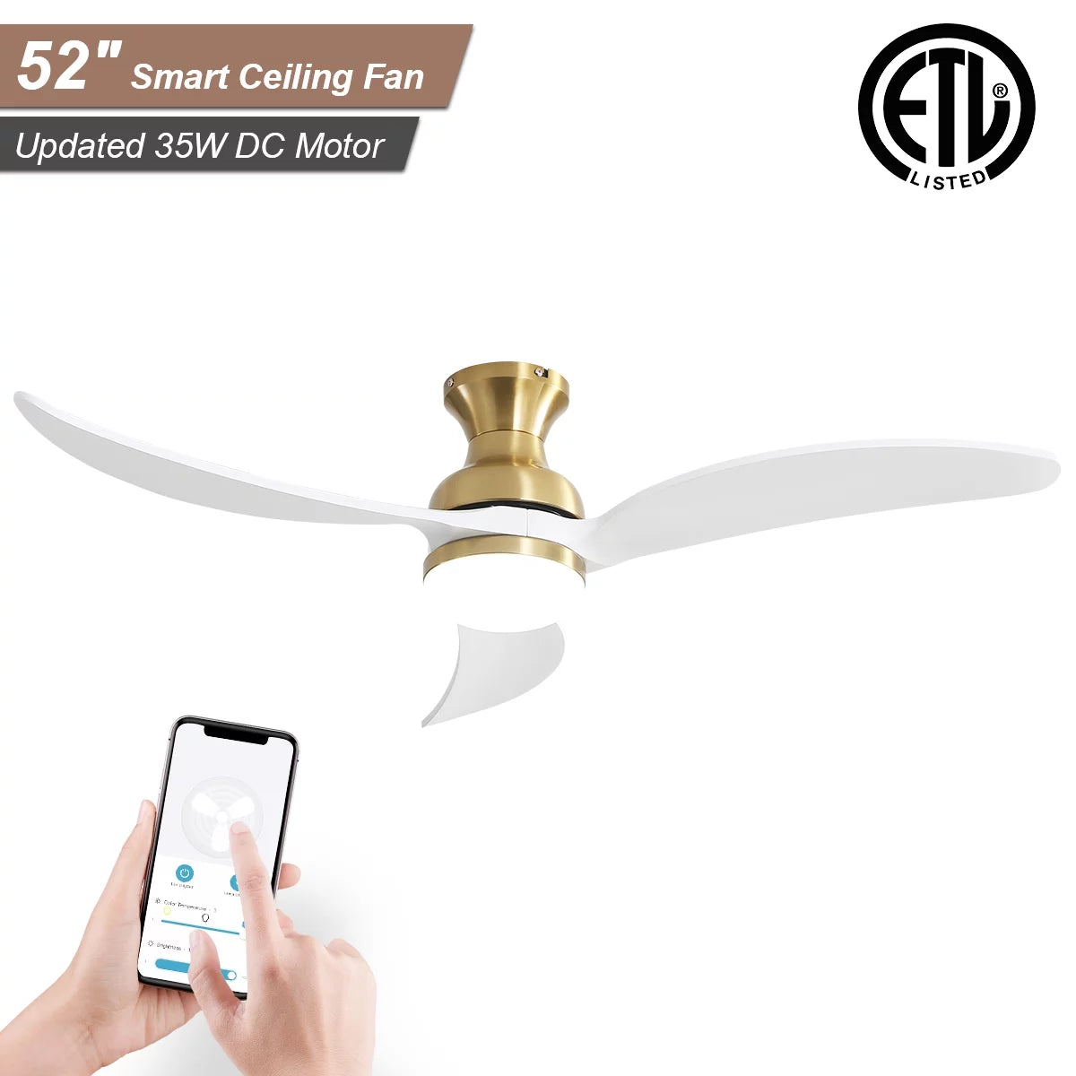 52" Smart Ceiling Fan with Remote Control U51813