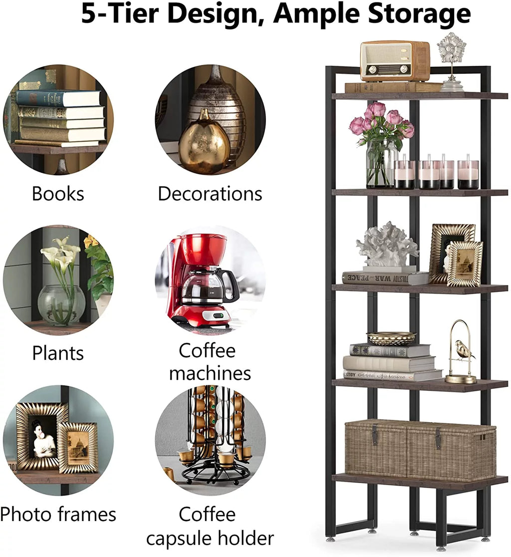 5 Tier Wood Corner Bookshelf V762