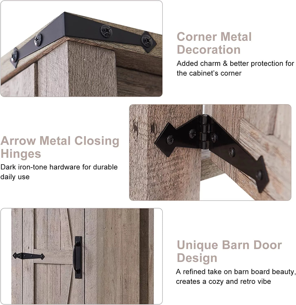 Light Rustic Oak Storage Cabinet with Hanging Rod W654