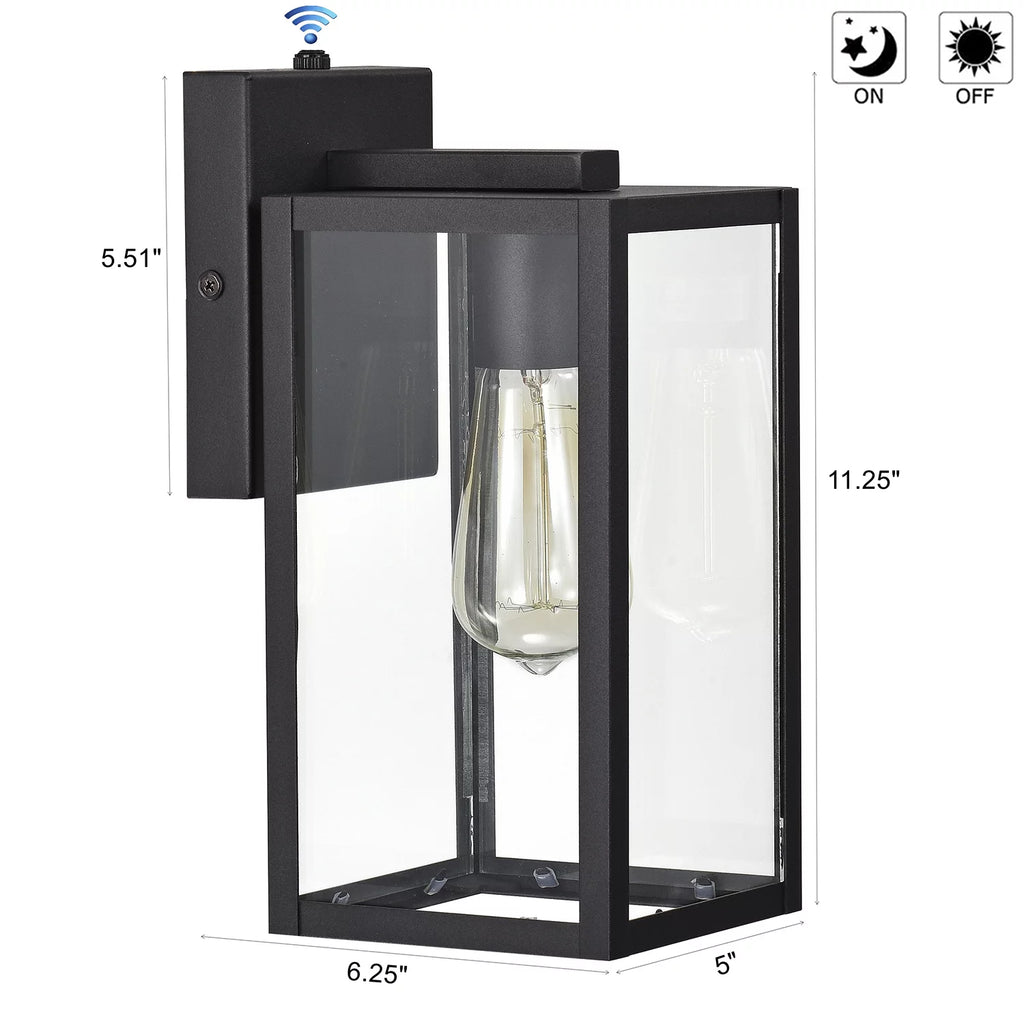 Waterproof Outdoor Wall Light with Seeded Glass, Matte Black X627020