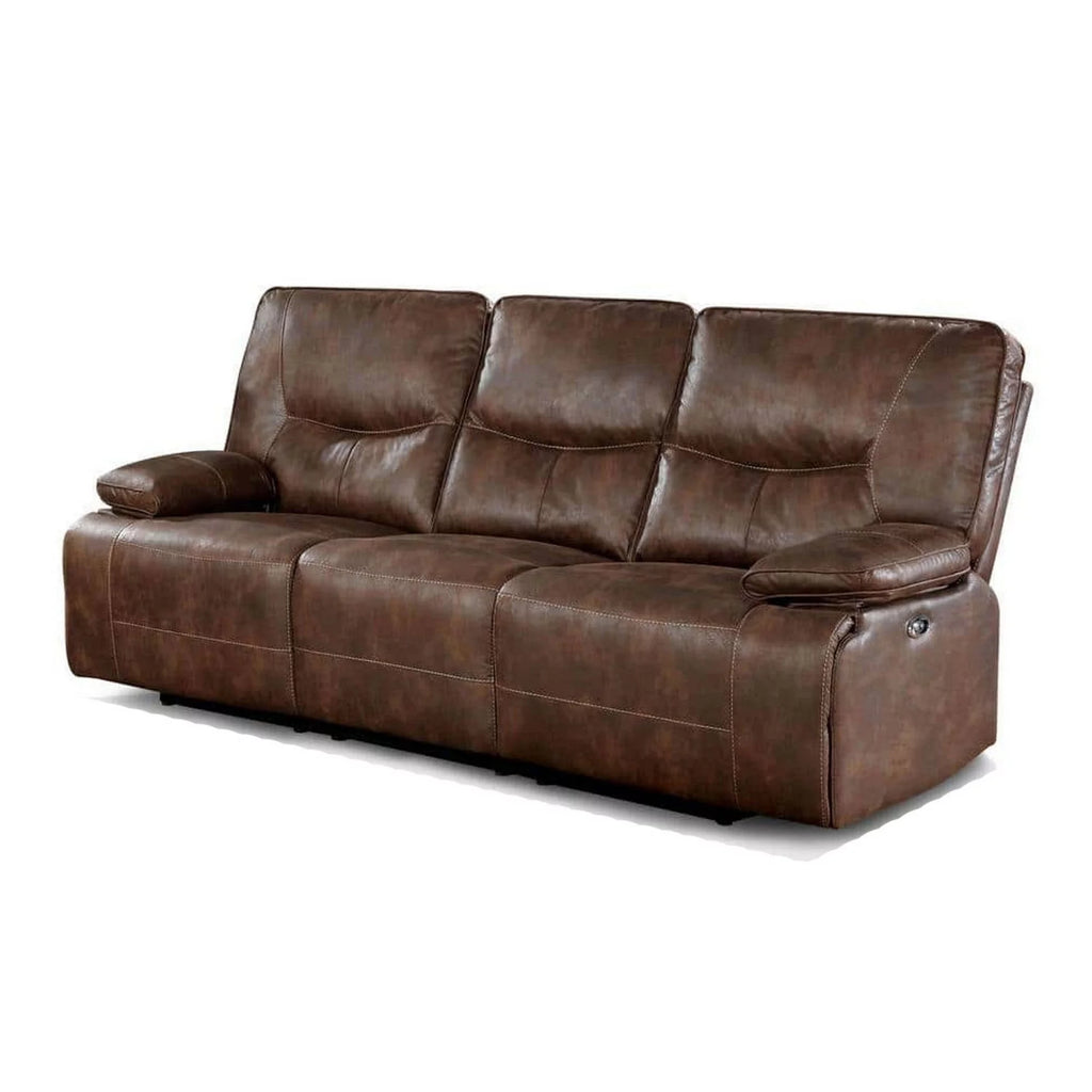 Brown Reclining Sofa with USB Port L280146