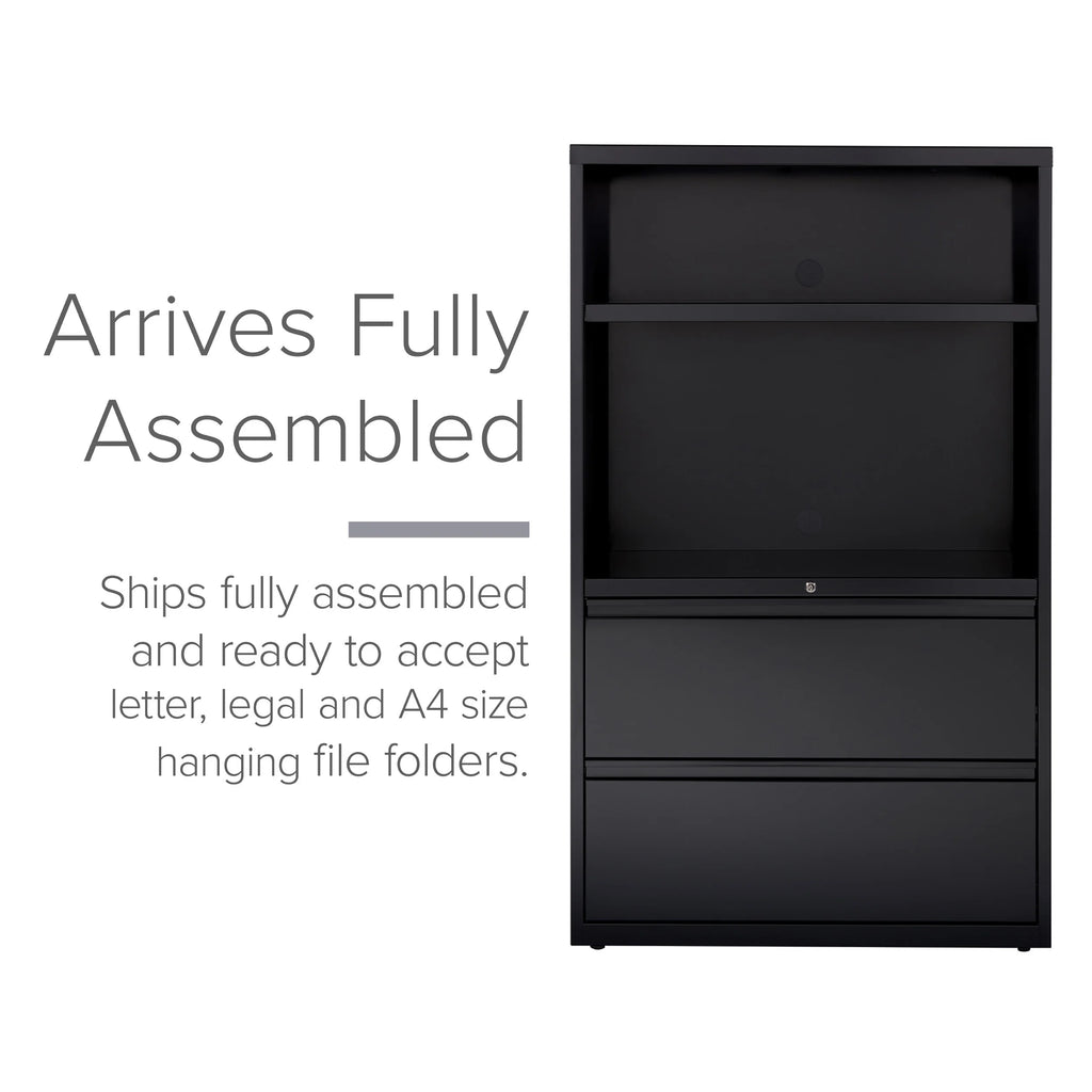 36 inch Wide 2 Drawer Metal File Cabinet, Black P21104