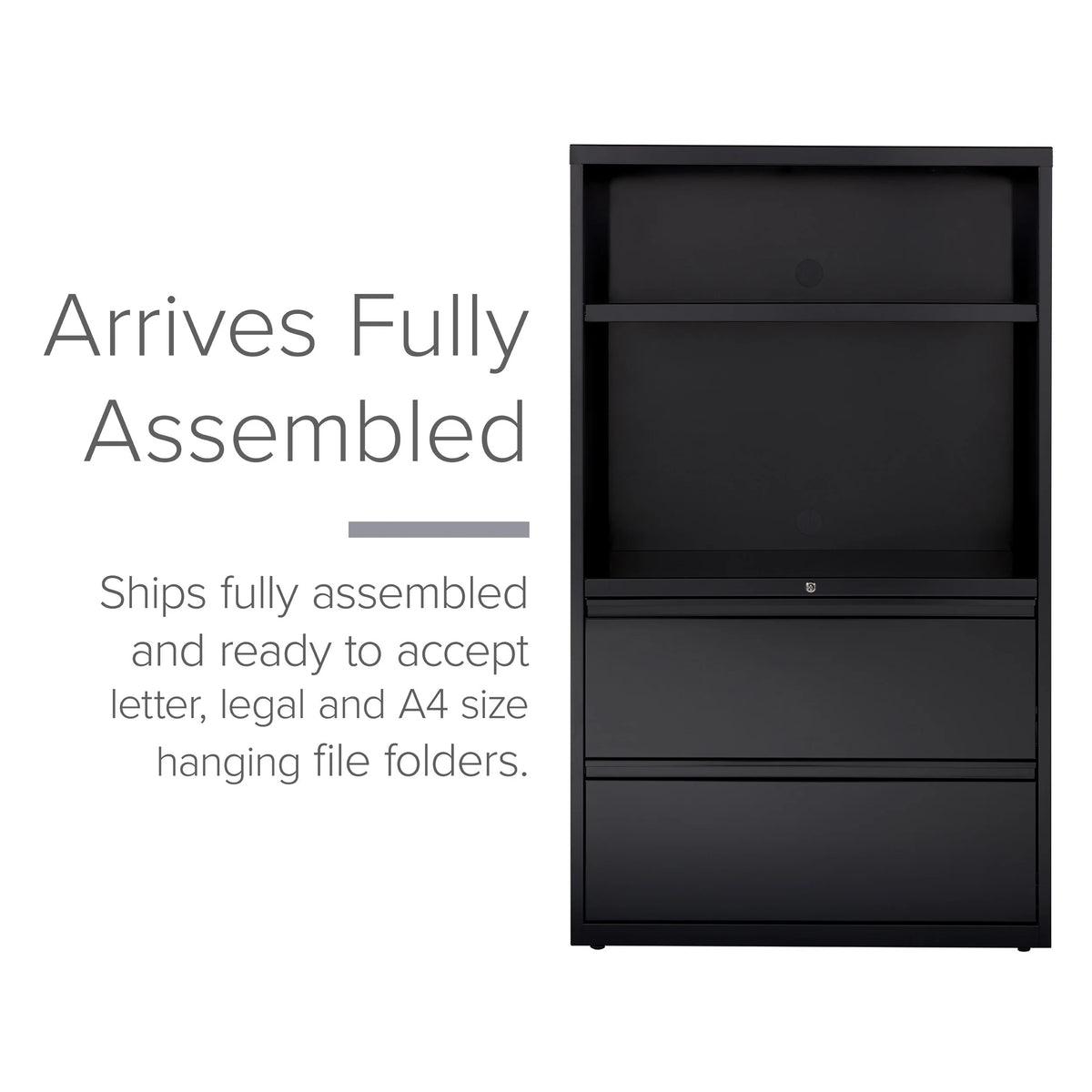 36 inch Wide 2 Drawer Metal File Cabinet, Black P21104